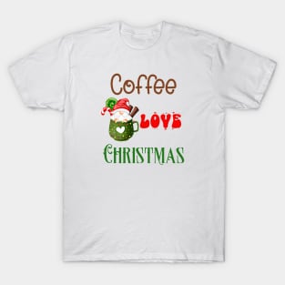 Christmas Gnome Love and Coffee Happy Holiday T-Shirt